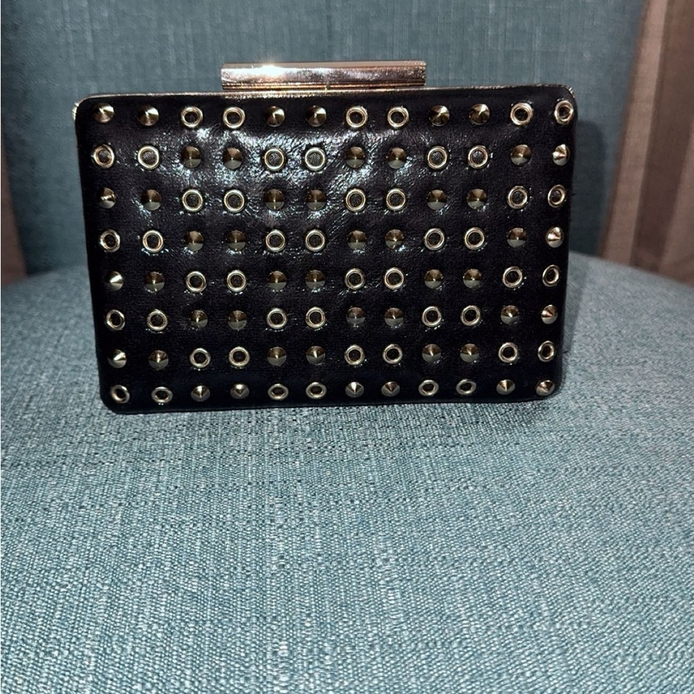 Studded Black Clutch
